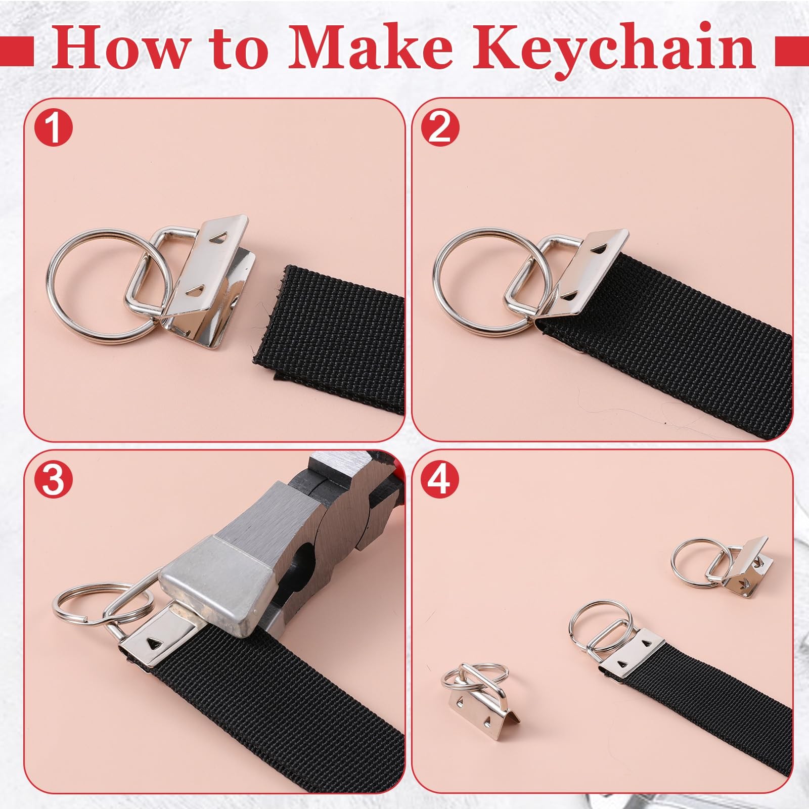 Keychain Hardware Set Key Fob Hardware 1 Inch with Plier Hardware Supplies