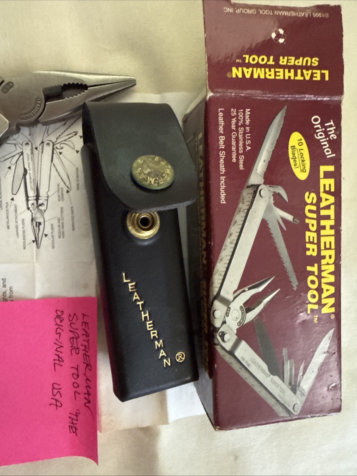 Leatherman Super Tool “The Original” USA Multi Tool NIB w/Paperwork Bigger+++