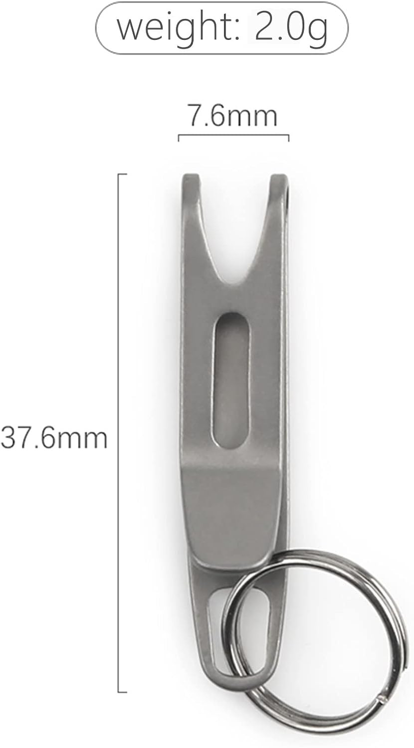 Mini Titanium Alloy Clasp with Key Ring, Outdoor Gear Pocket Suspension Clip Han