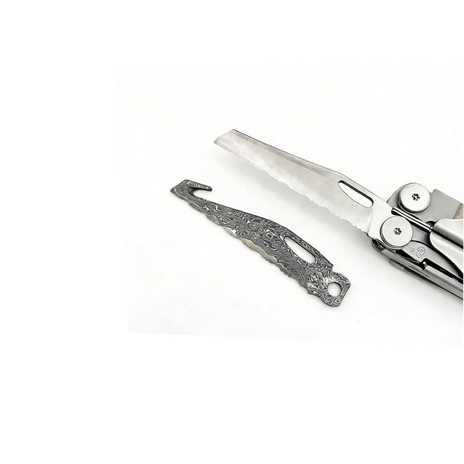 Custom VG10 Damascus (Serrated)Blade for LEATHERMAN CHARGE TTI/WAVE/SIG – CNC