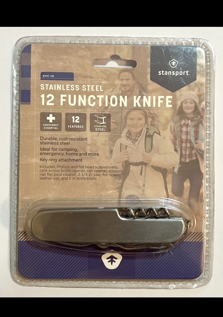 Stansport Stainless Steel 12 Function Knife Emergency Camping Utility