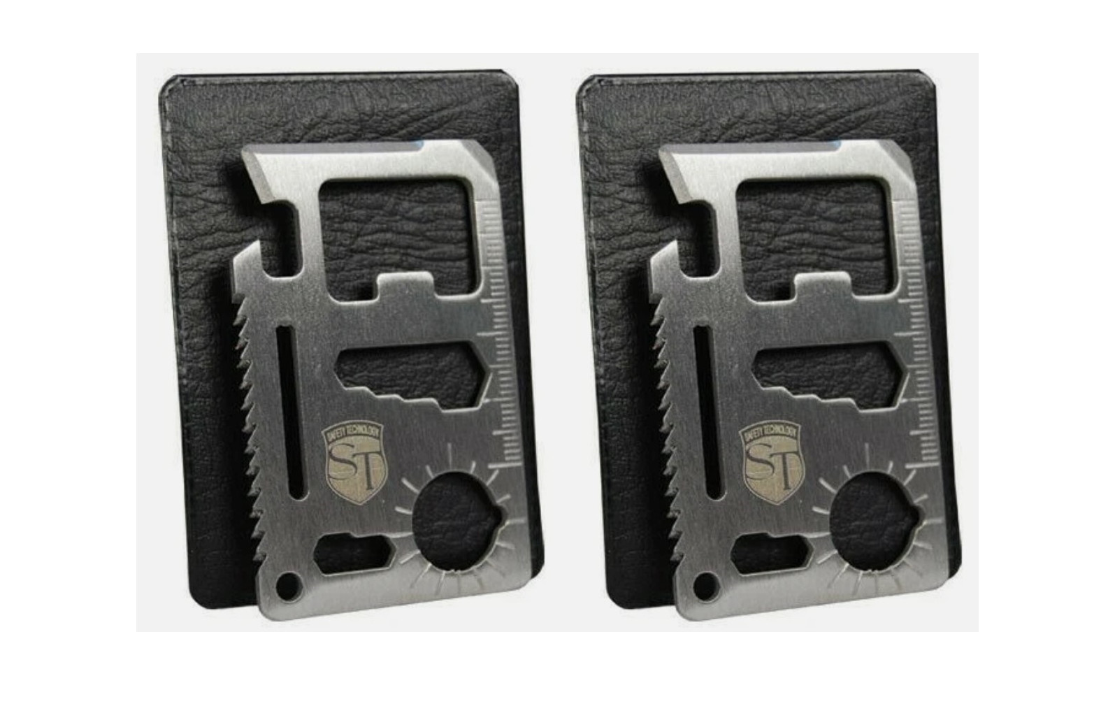 2 Pack SELF-DEFENSE Credit Card EMERGENCY Survival 11 IN 1 MULTI Tool Knife