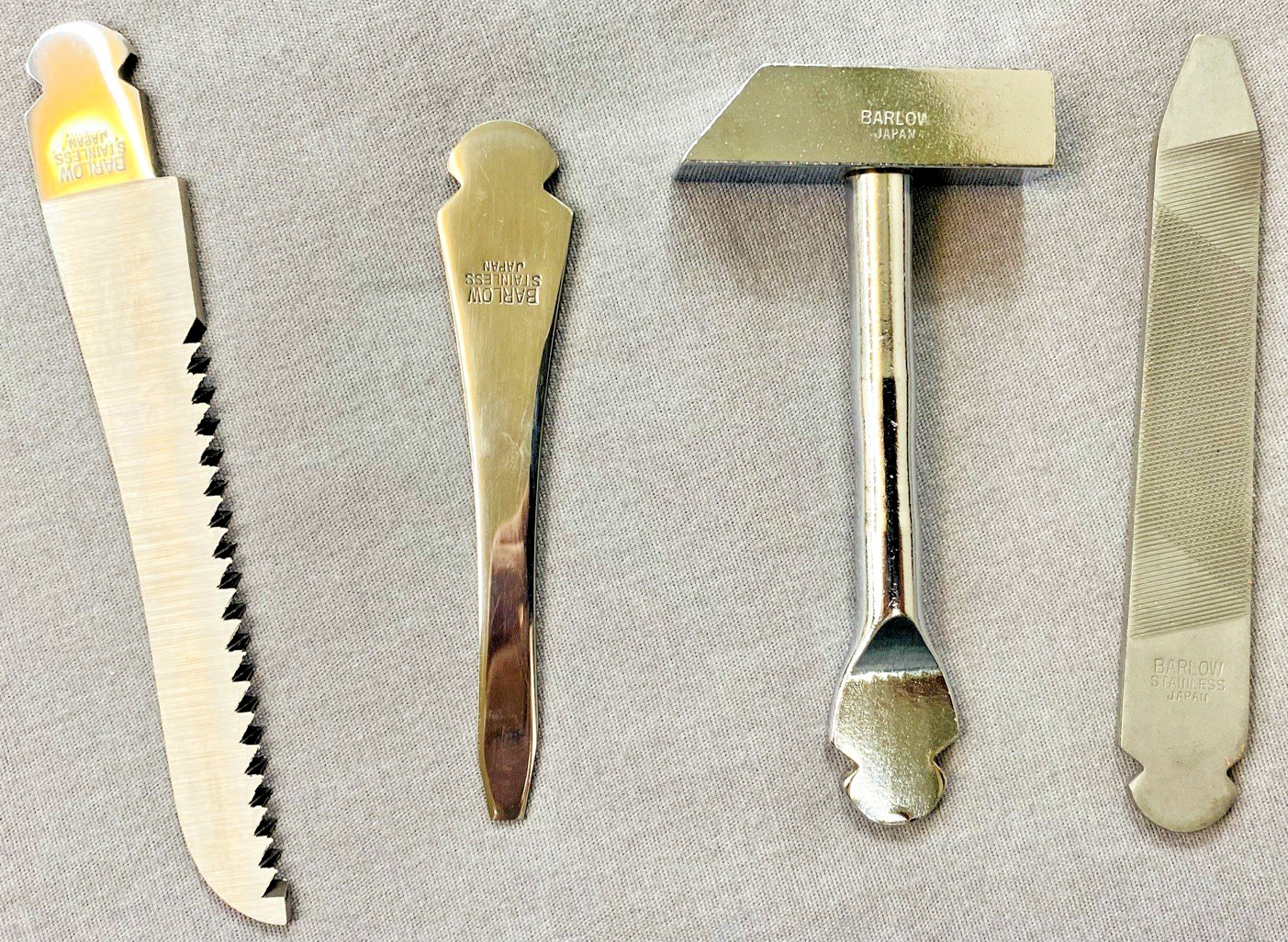Vintage Barlow Tool Kit w/Zippered Case – Handle & 9 Tools Japan Made.