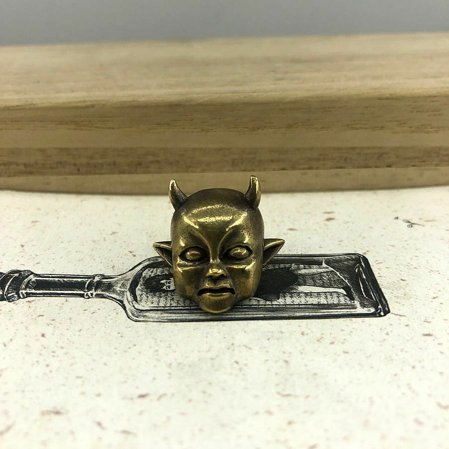EDC Brass Hell Devil Knife Bead DIY Umbrella Rope Keychain Tool Lanyard Pendant