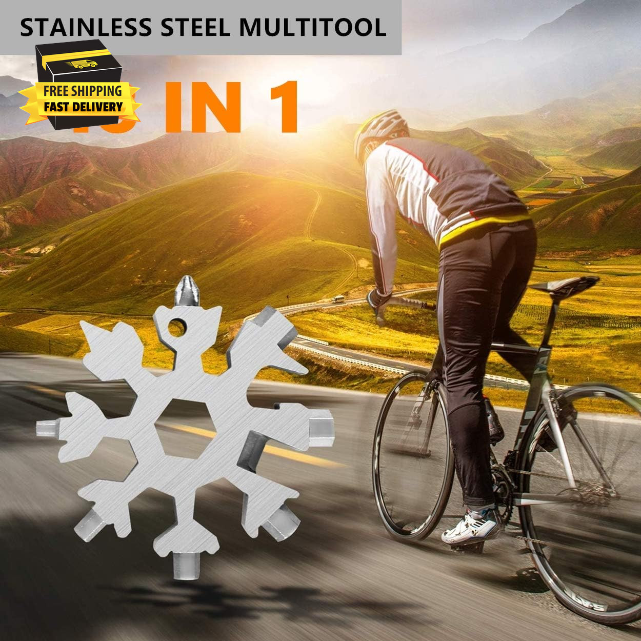 Mens Stocking Stuffers, 18 in 1 Snowflake Multitool, Stocking Stuffers for Adult