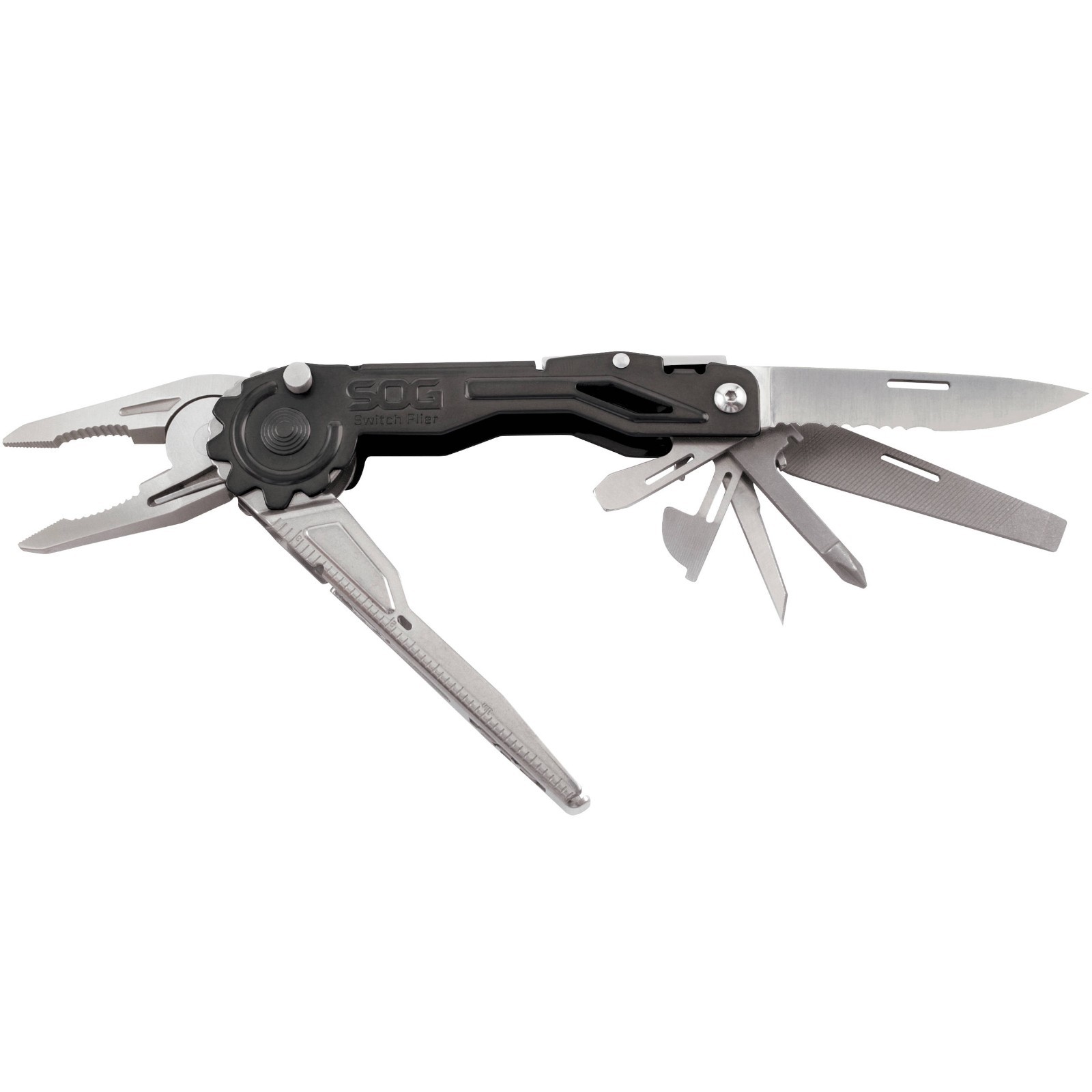 SOG Daily SwitchPlier 2.0, 12-in-1 Multi-Tool w/ One-Hand Deploy – SWP1001-CP