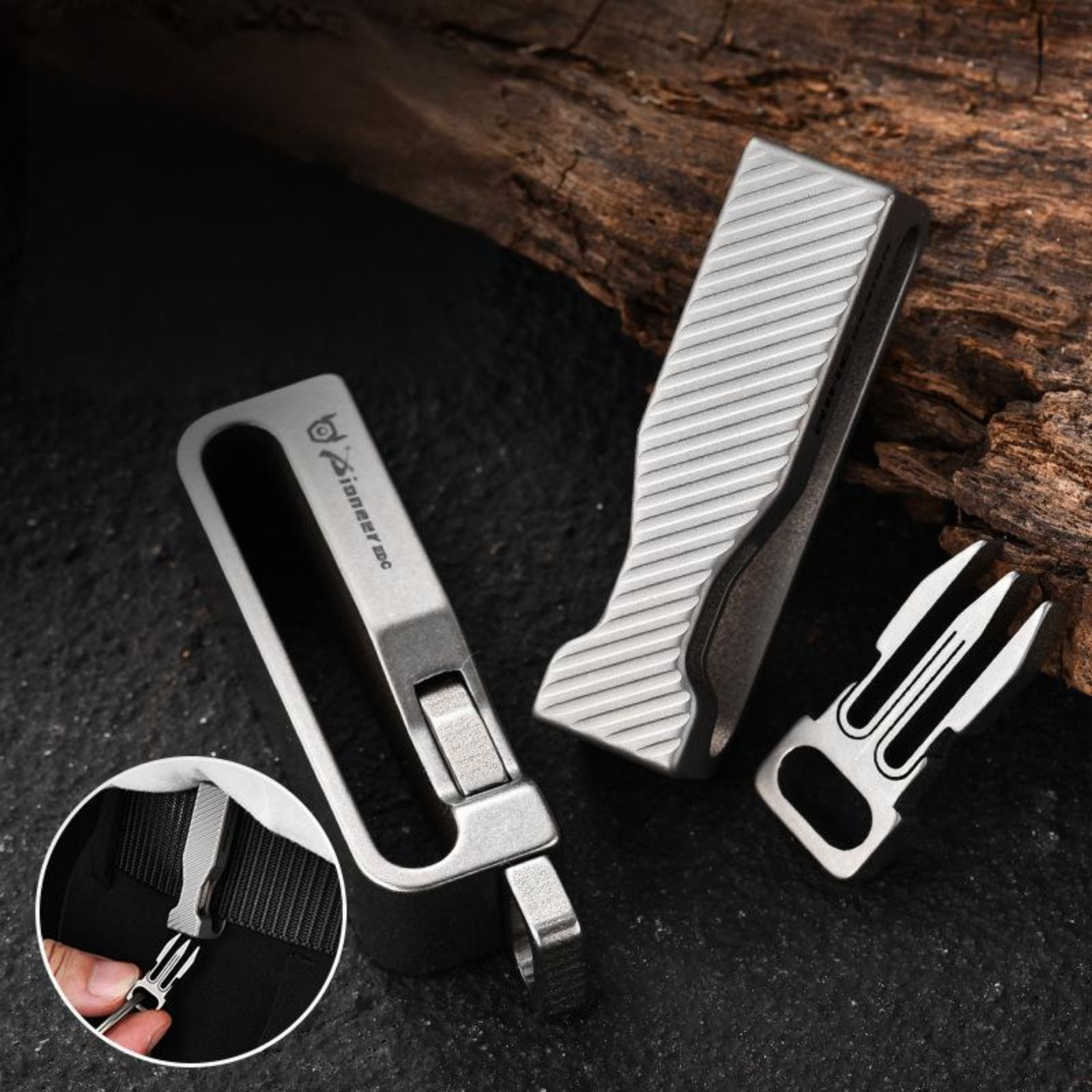 Titanium Alloy Quick Release Belt Clip EDC Waist Keychain Holder Lightweight