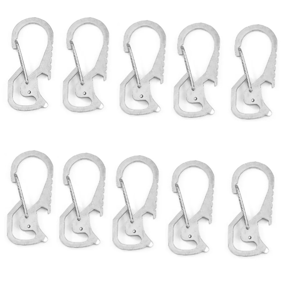 Keyring Bottle Opener Stainless Steel Pocket Keychain Carabiner Multifunctional