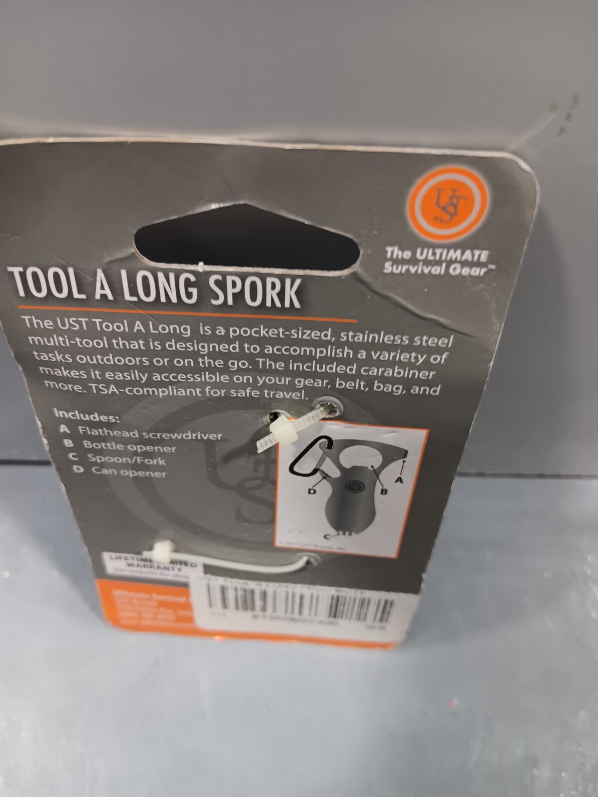 UST Tool a Long Multi Tool Pocket Keychain Bug Out Bag Survival Gear/spork