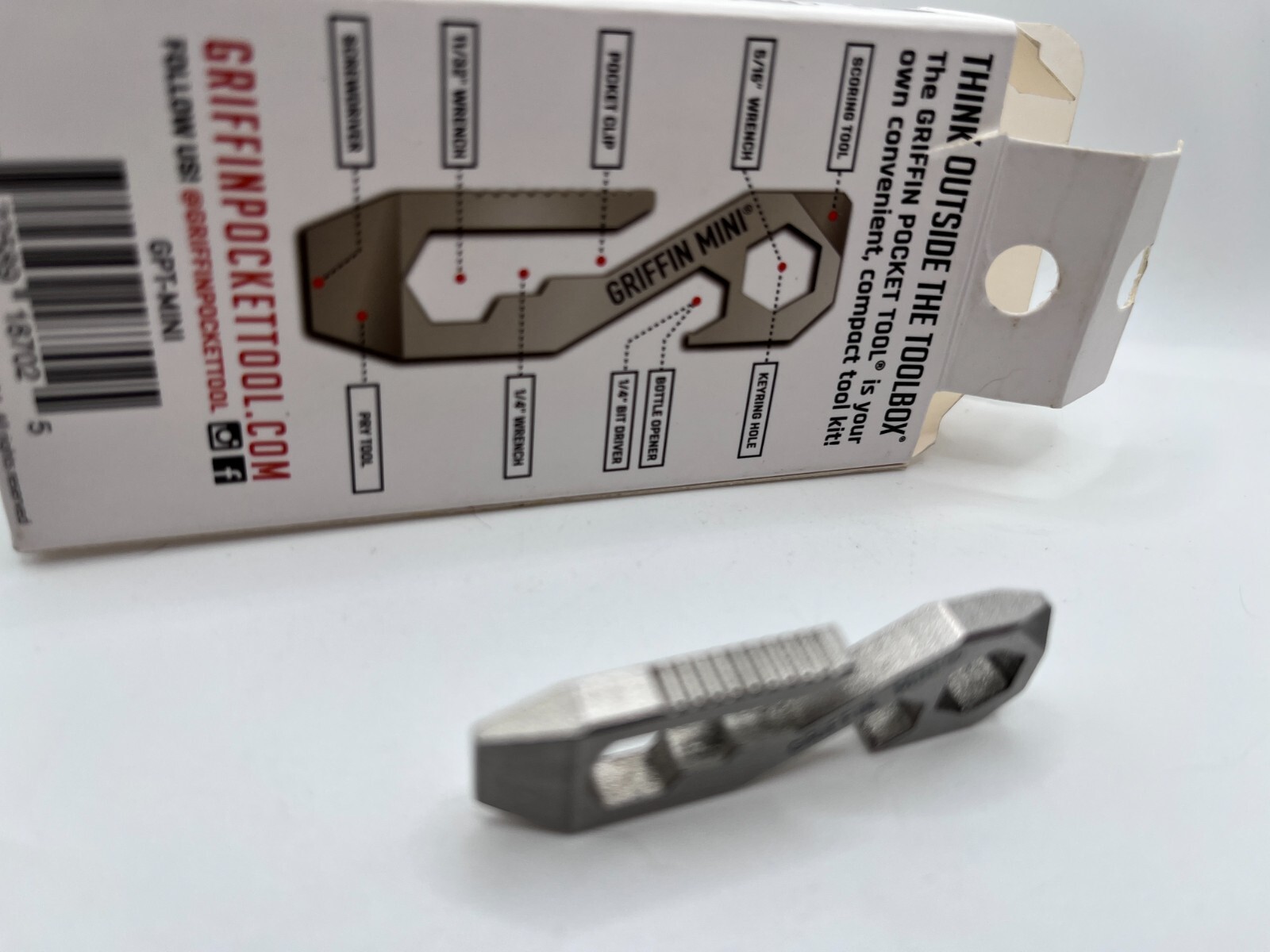 Griffin Pocket Tool Mini Travel Ready TSA Safe Keychain 10 in 1 Stainless Steel