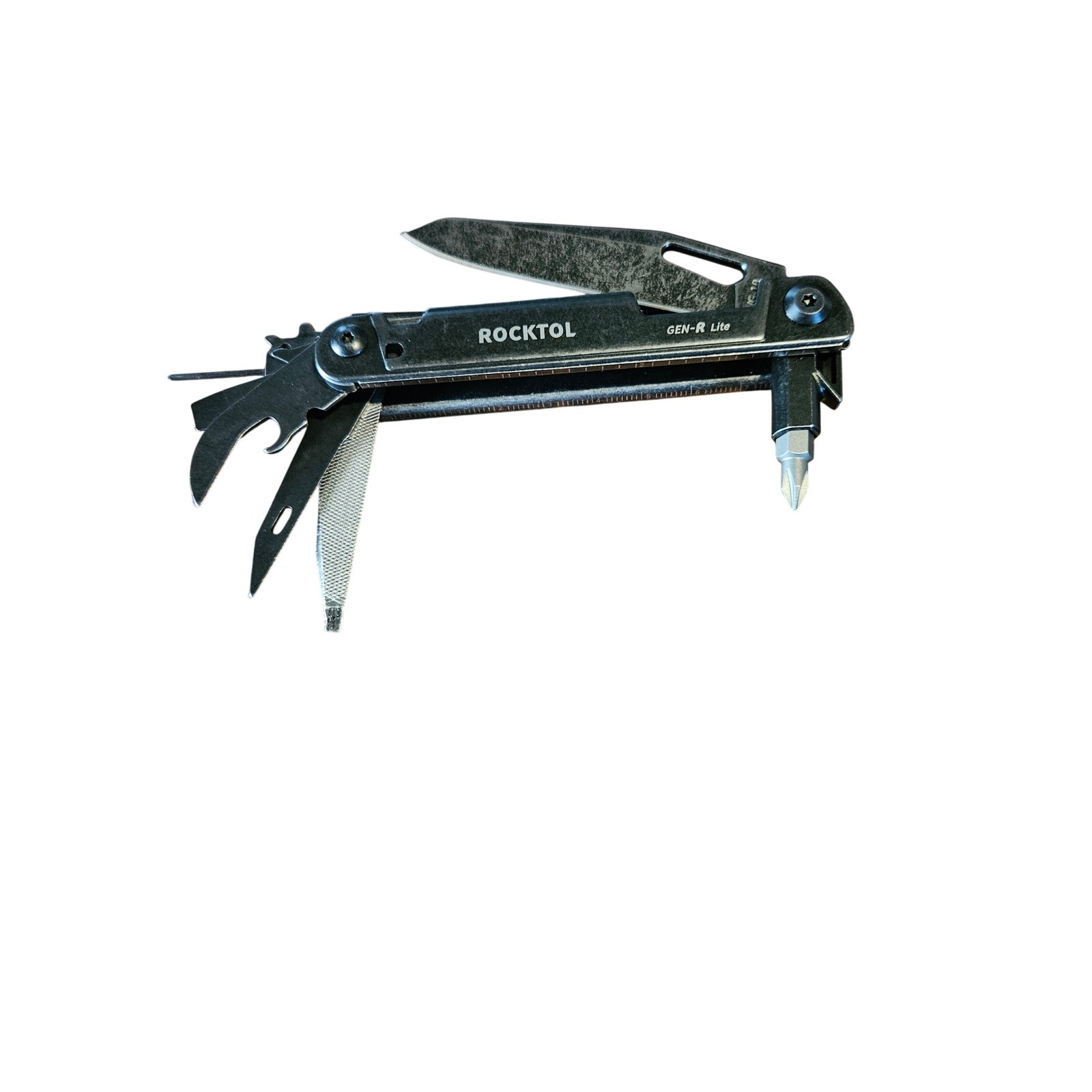 Rocktol GEN-R Lite Multi-Tool VG10 Blade Stonewashed Black with Leather Sheath
