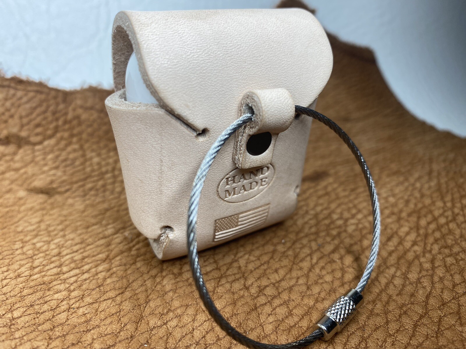 AirPods Case Leather Tan Craft Fashion Design Genuine Leather Handmade Music