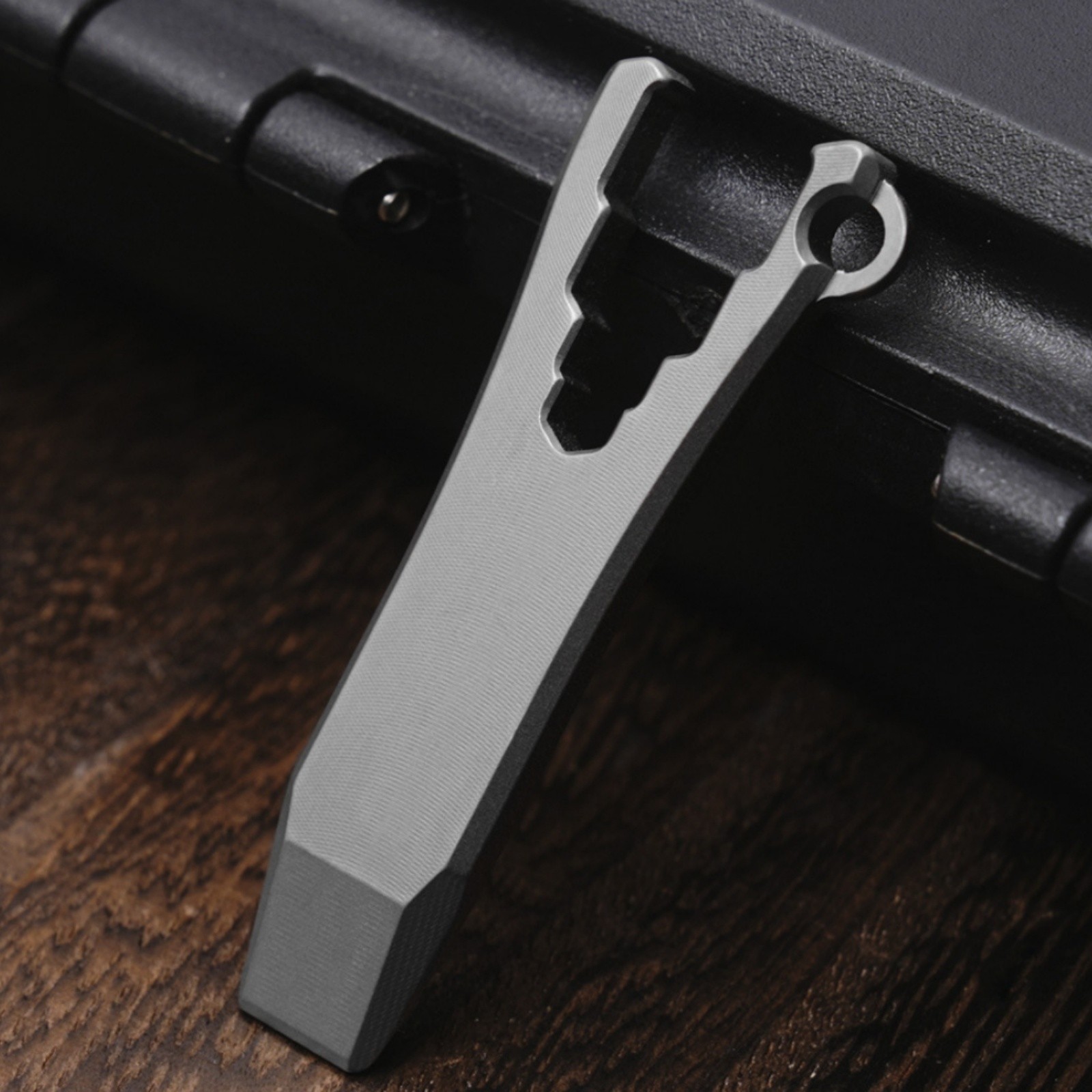 Titanium Alloy Mini Pry Bar EDC Bottle Opener Wrench Keychain Tool Waterproof