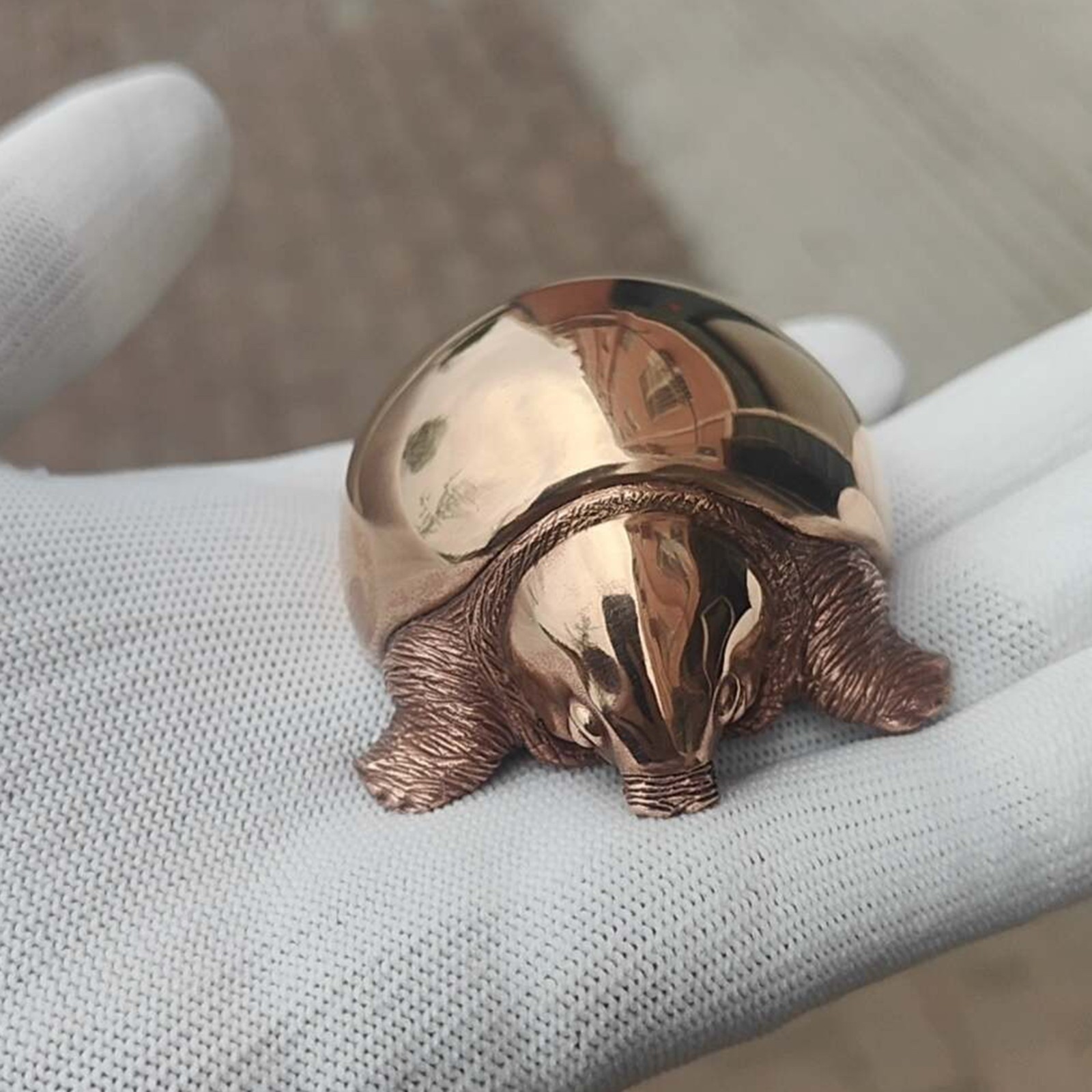 Purple copper Pig-nosed turtle Tortoise handcraft animal reptile statue ‌Fly Ri