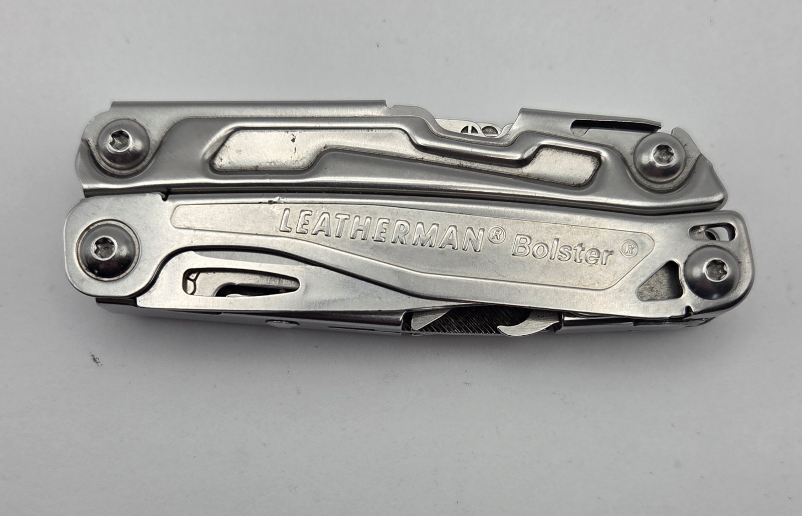 LEATHERMAN BOLSTER 13 TOOL STAINLESS STEEL MULTI-TOOL, EXCELLENT CONDITION!
