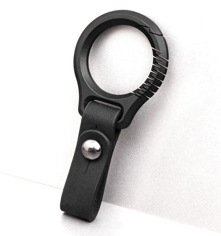 NewTitanium Alloy Leather Car Keychain Portable Key Ring Waist HangingPendantEDC