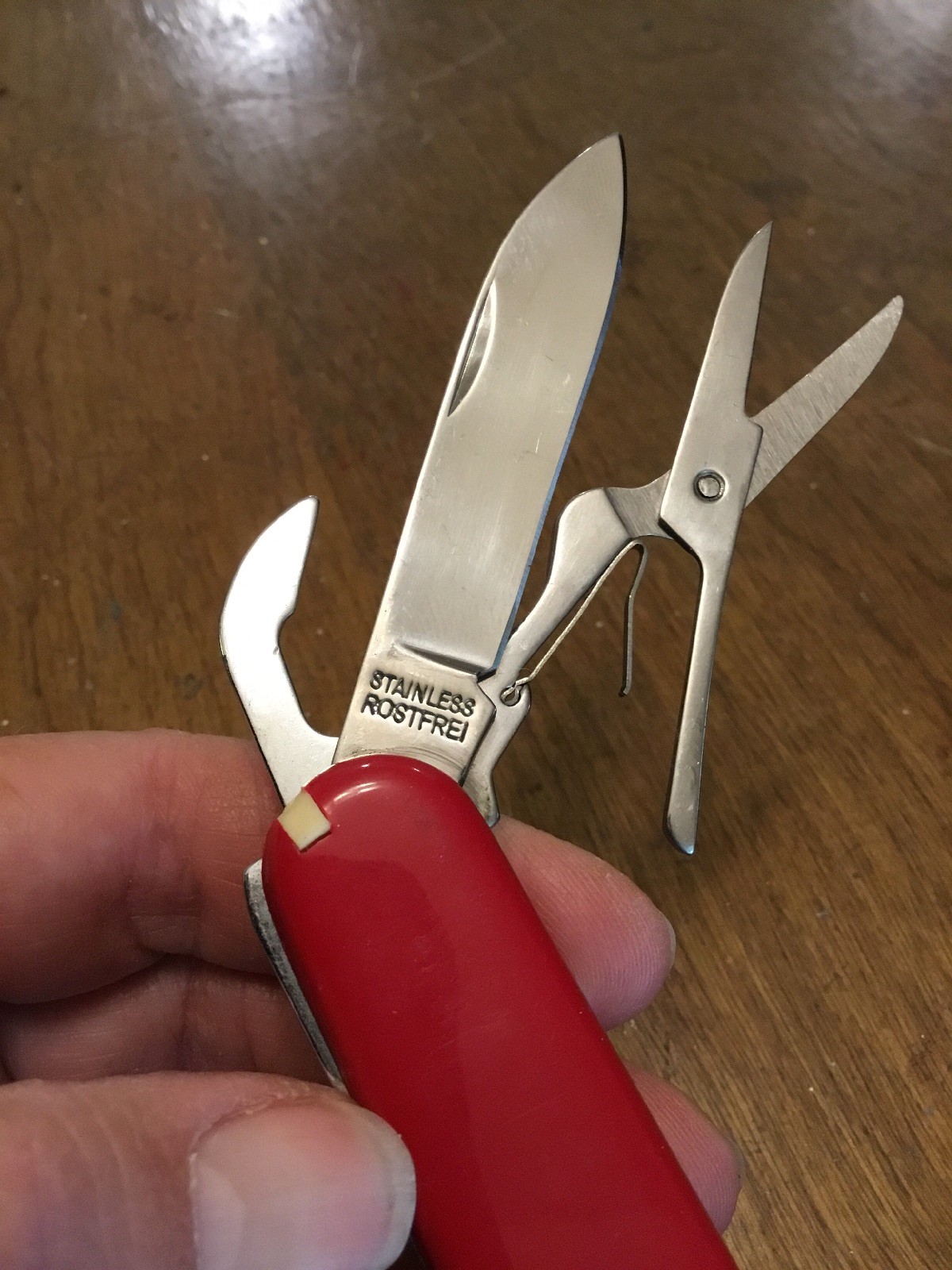 Rostfrei Red Pocket Knife Stainless Scissors Toothpick Lithonia Lighting 3.5”