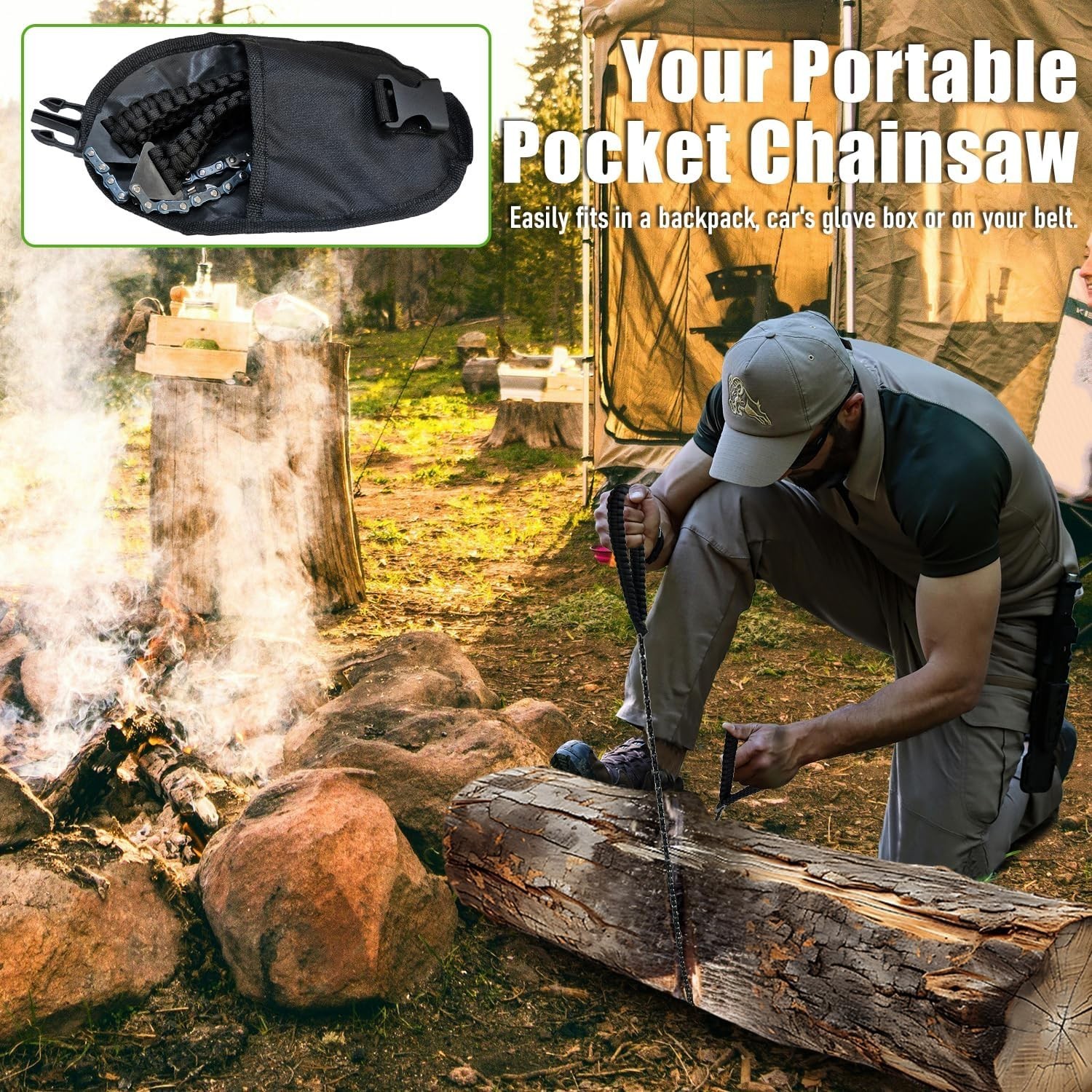 Versatile Pocket Chainsaw & Hand Auger – Perfect for Hiking & Bushcrafting