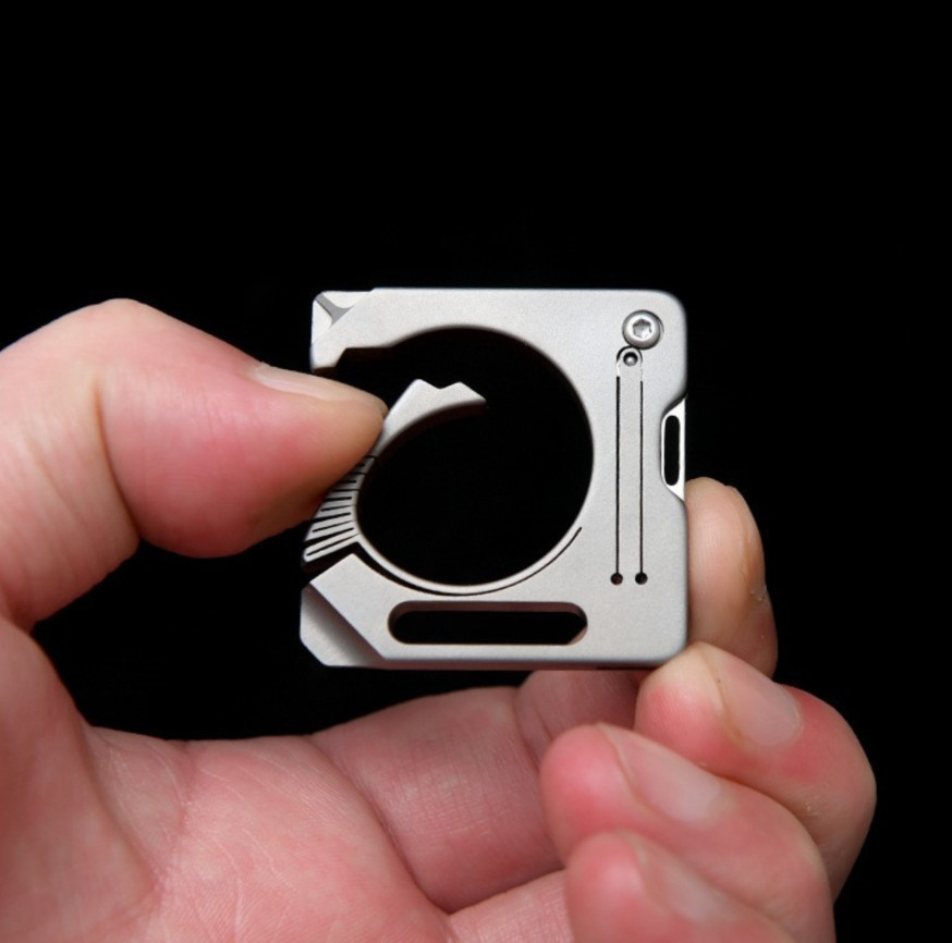Titanium Alloy Keychain Carabiner Cutter Knife Outdoor Travel Camping Tool A++++