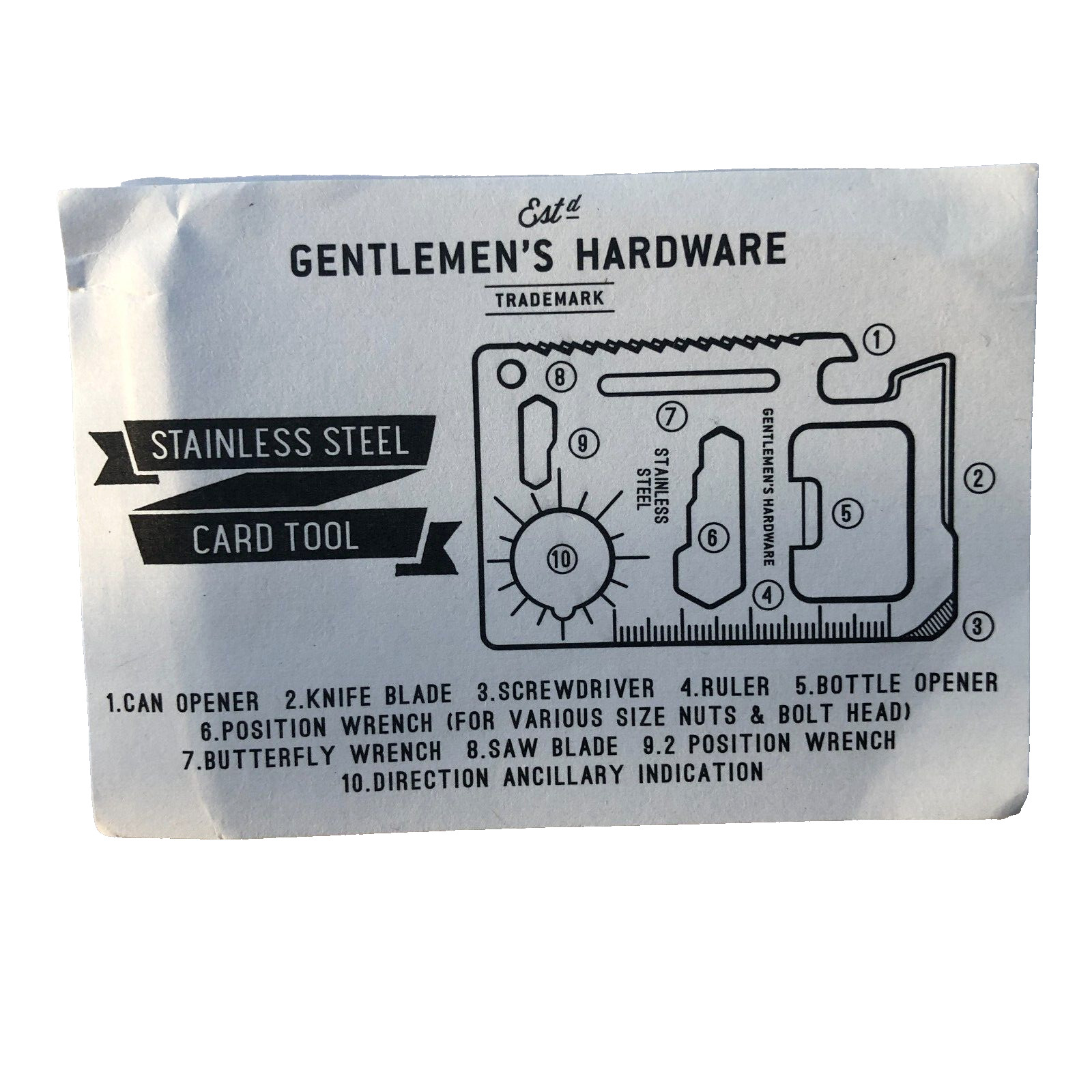 Gentlemen’s Harware 10-in-1 Gold Steel Credit Card Tool