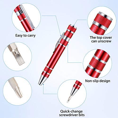 Mudder 4PCS 8-in-1 Pen Screwdriver Magnetic Mini Multitool