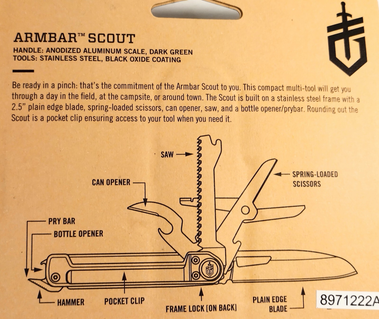 Gerber Armbar Scout Multi-Tool Color: Dark Green