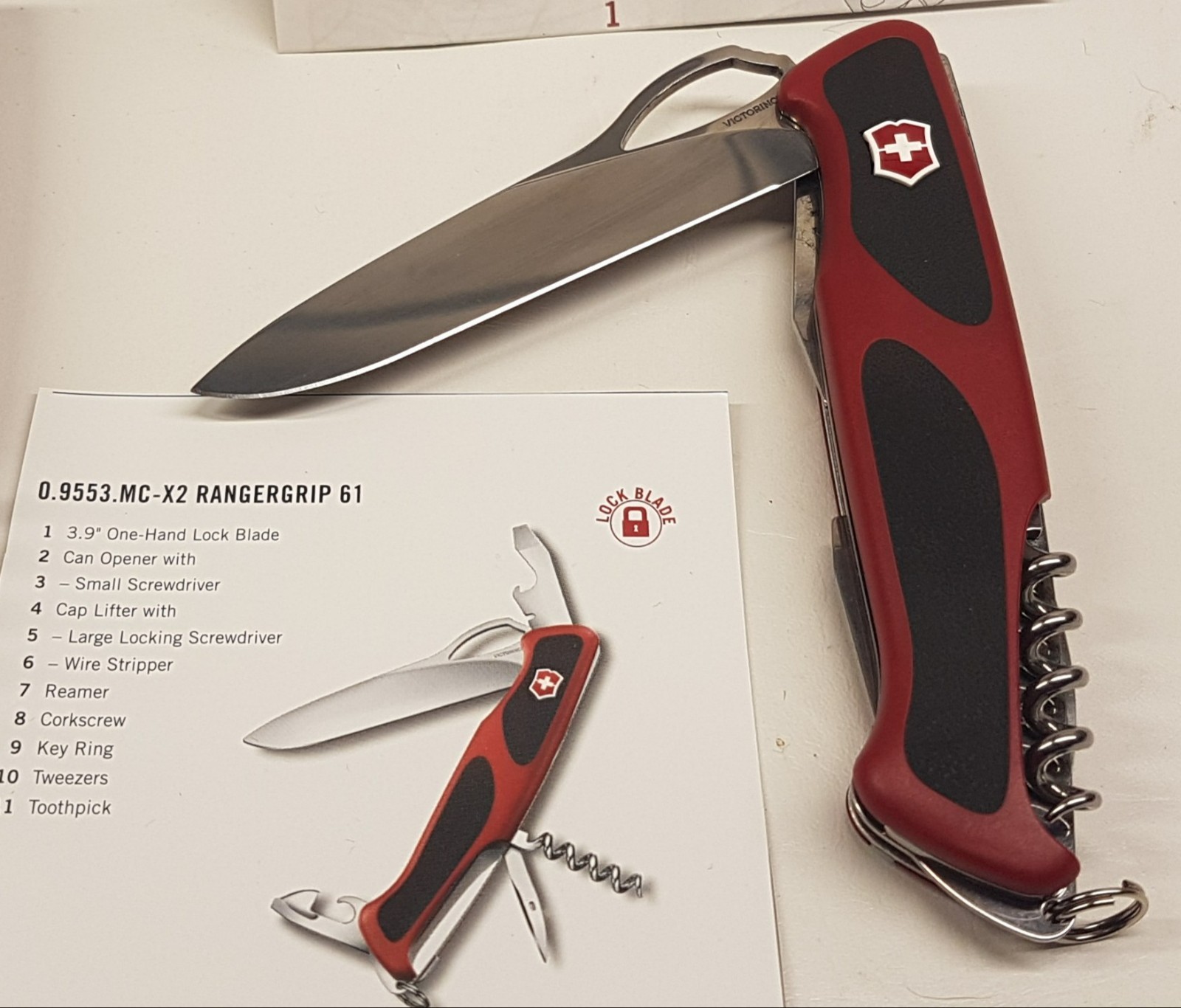 Victorinox Swiss Army Knife RangerGrip 61 Red / Black NOS 1 without BOX