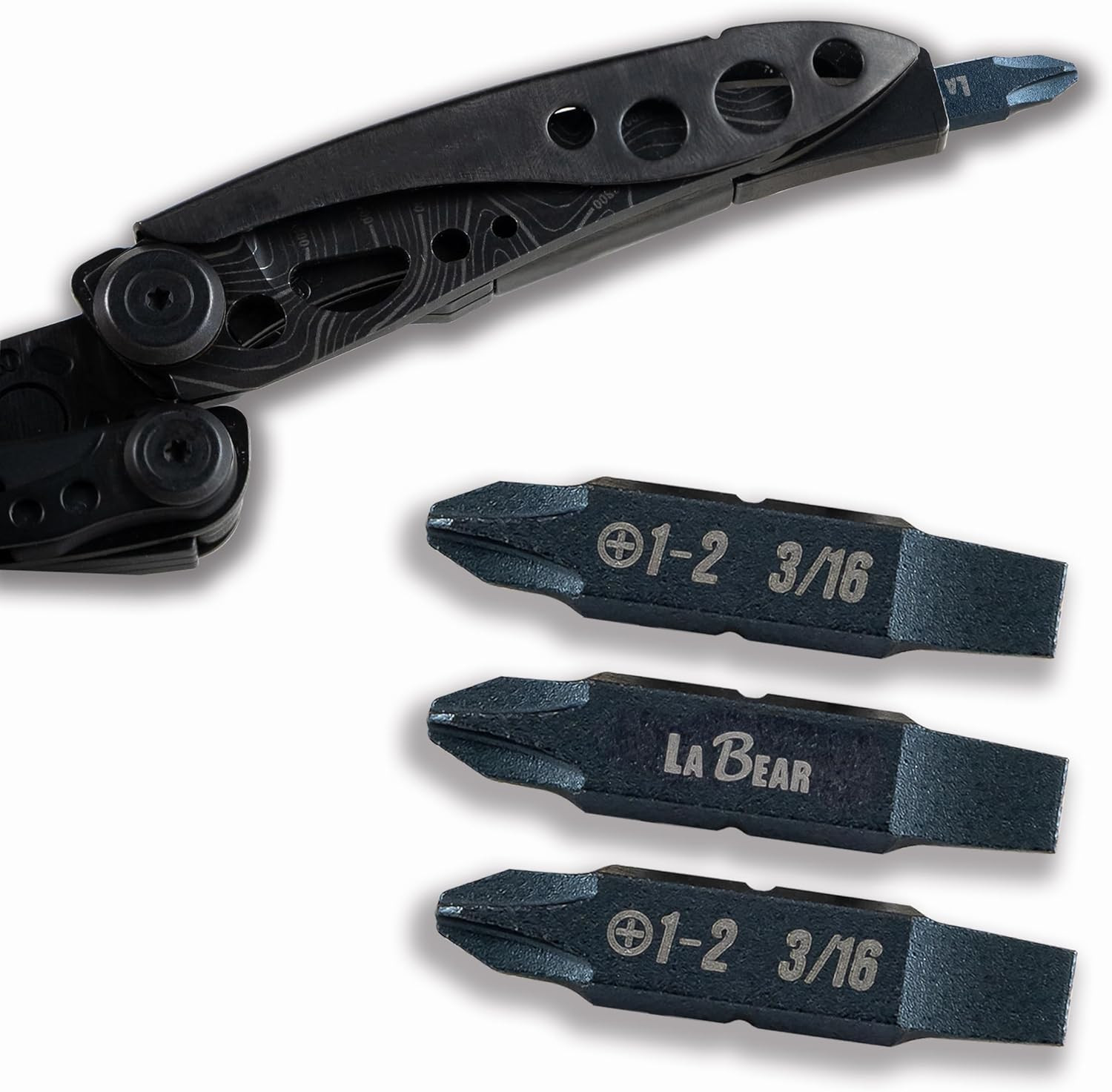 – 3Pcs Double-Ended Screwdriver Bit for Leatherman Multitool Accessories, #1-#2
