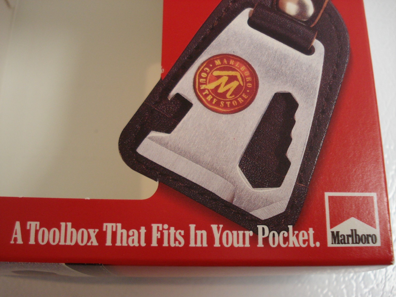 New 4-Tool LEATHER Keychain-MARLBORO-Wrench, Screwdriver, Knife, Bottle Opener