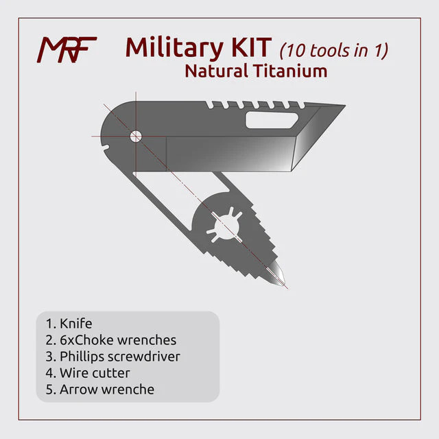 MRF Universal 4.0 TOOL KIT Military kit Natural Titanium 10 tools in 1