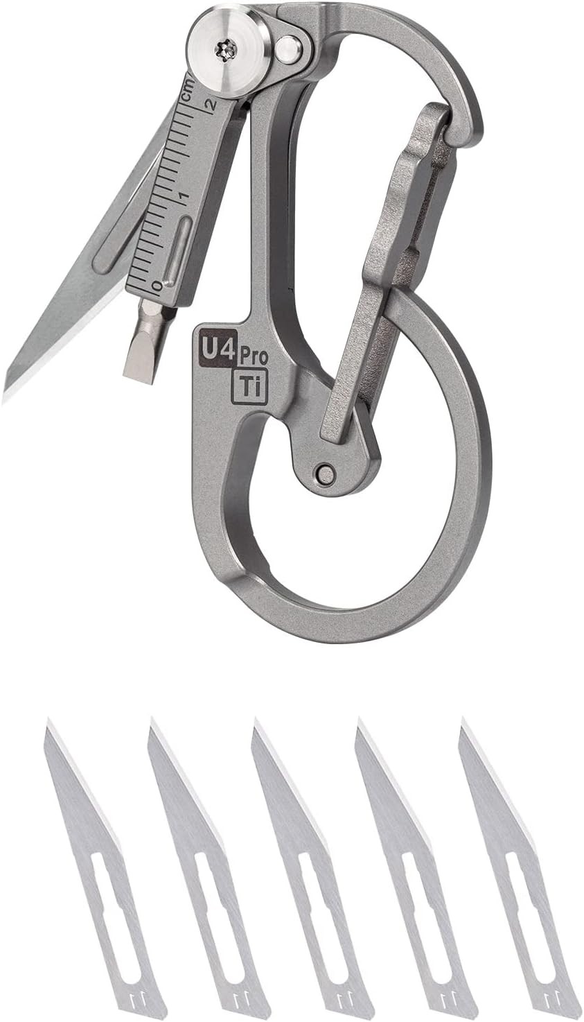 RovyVon U4 Pro+ Titanium Carabiner Multi-Tool Knife & Screwdriver
