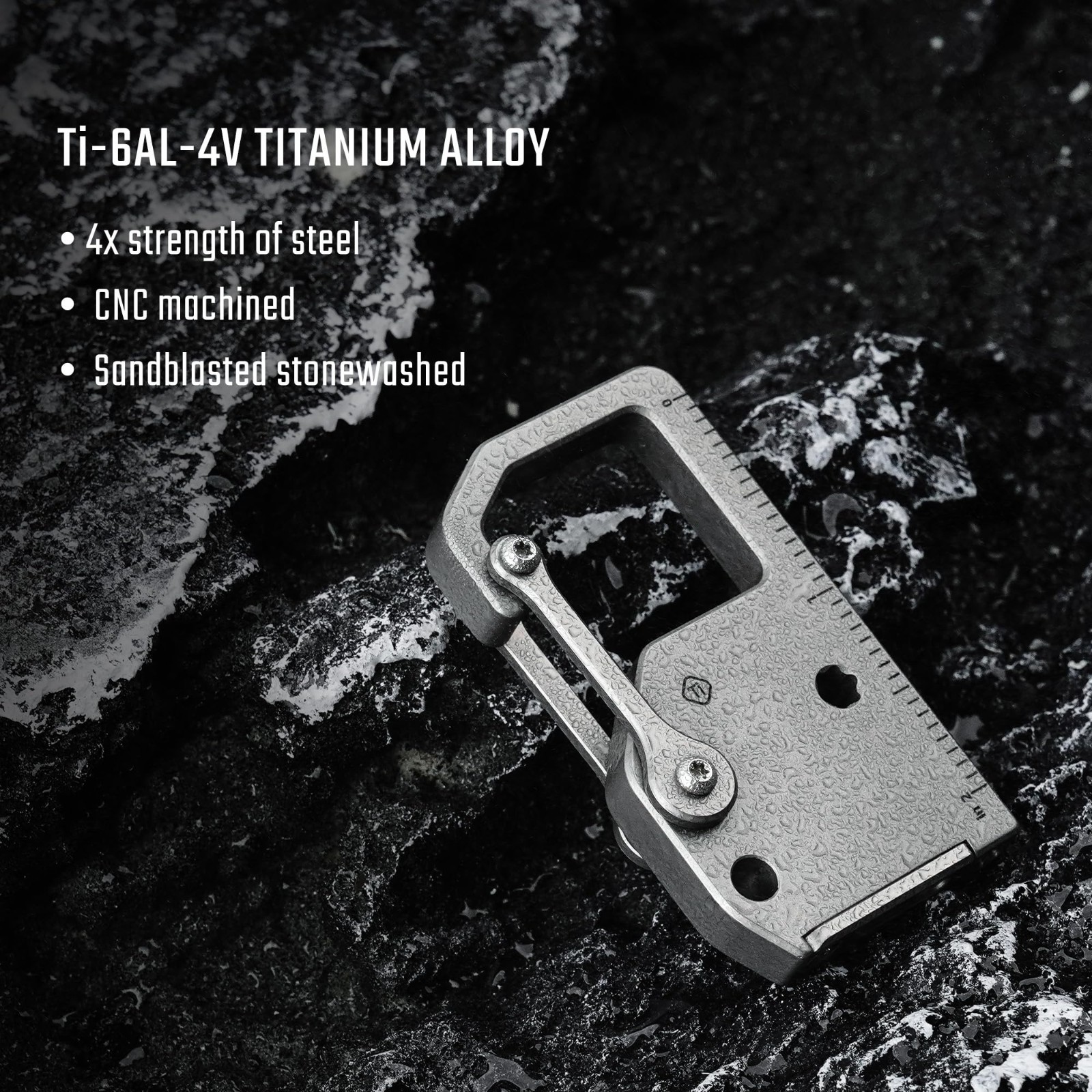 4-in-1 Titanium Multitool Pocket Screwdriver with Carabiner & Ruler – EDC Keycha
