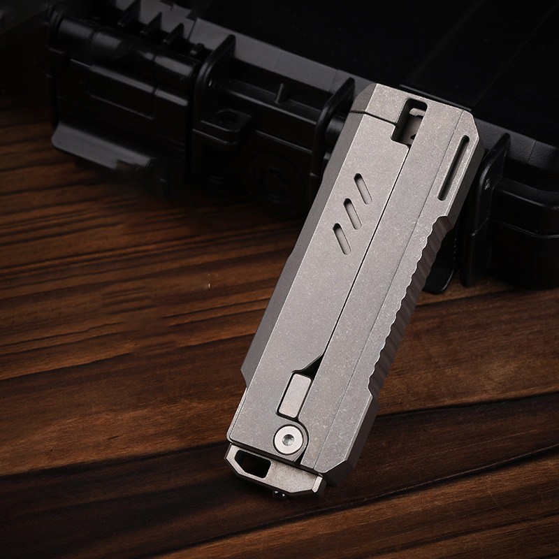 Titanium Alloy Mini Utility Knife Replaceable Blade EDC Pocket Box Cutter Tool