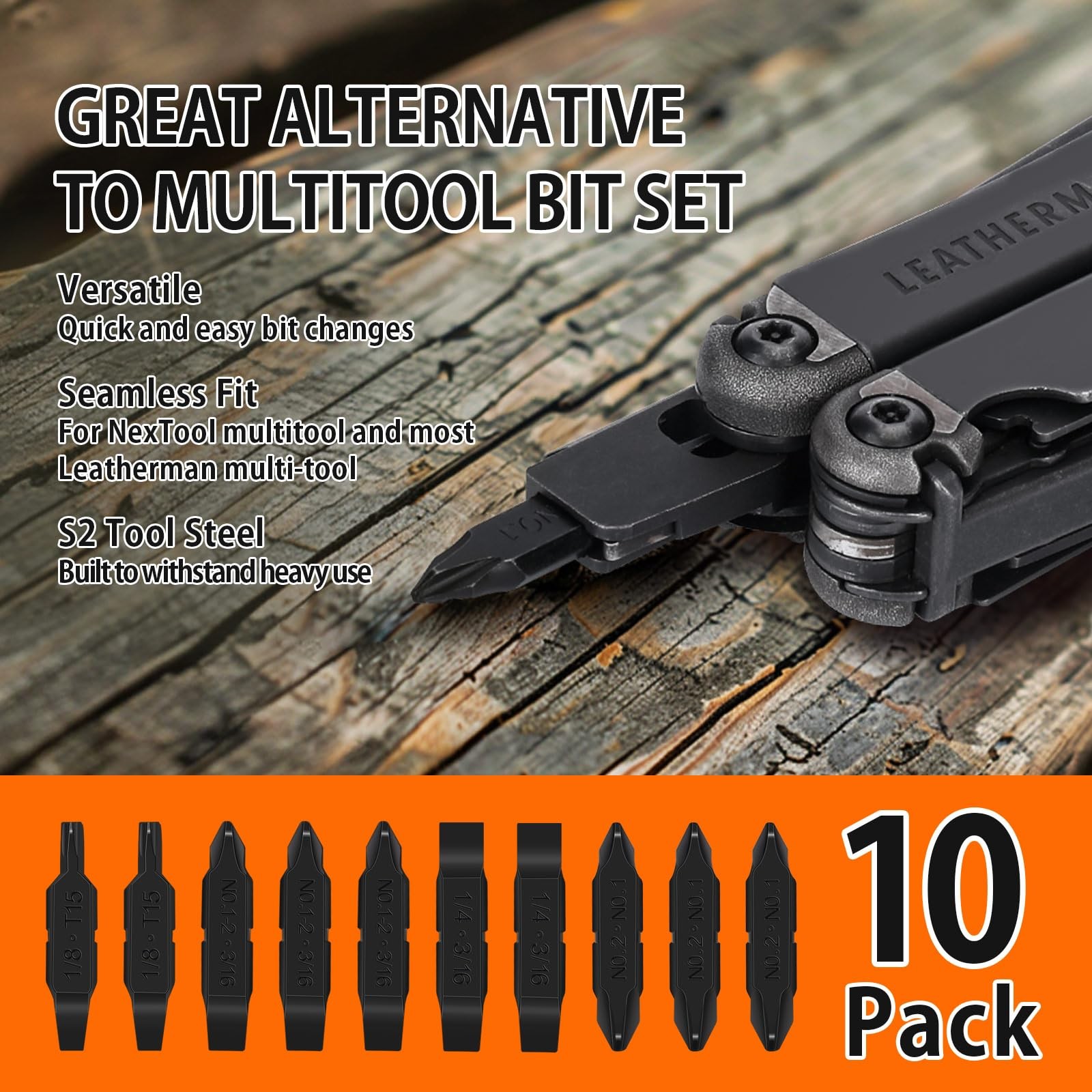 10 Pack Replacement DoubleEnded Screwdriver Bit for Leatherman MultiTool – Du…