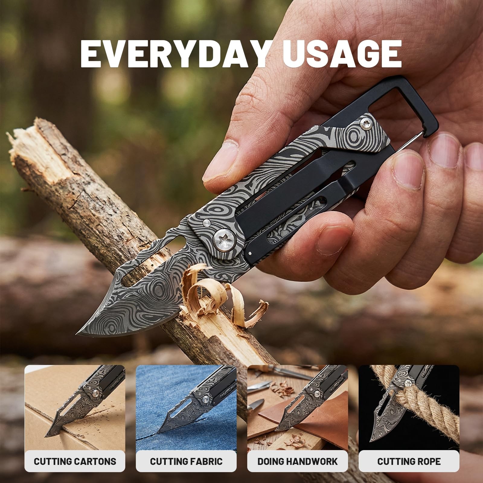 Versatile 9-in-1 Mini Multitool Knife for Camping, Hiking, Outdoor Use
