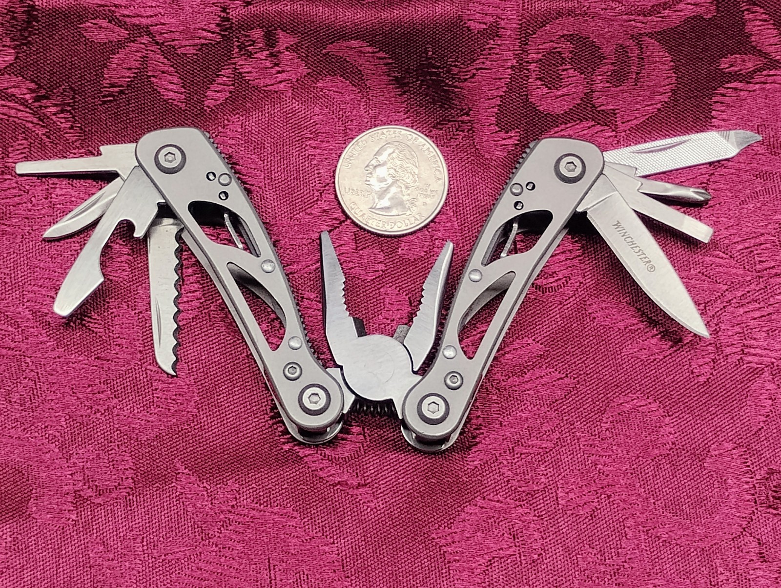 Winchester Multi Tool Keychain Pocket Knife Fishing Hunting Shooting Mini Pliers