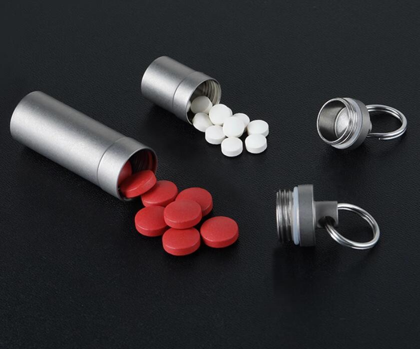 EDC Titanium Alloy Waterproof Case Pendant Box Sealed Medicine Bottle Storage