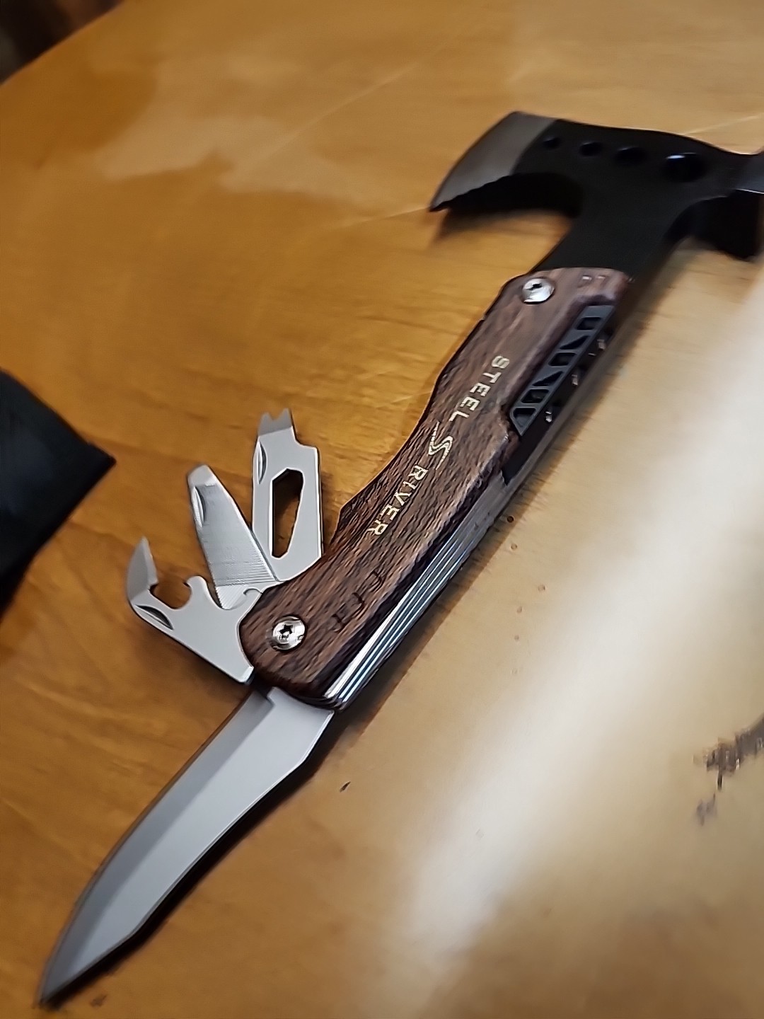 Steel River Multi Tool Hatchet Axe Folding Knife Stainless with Sheath