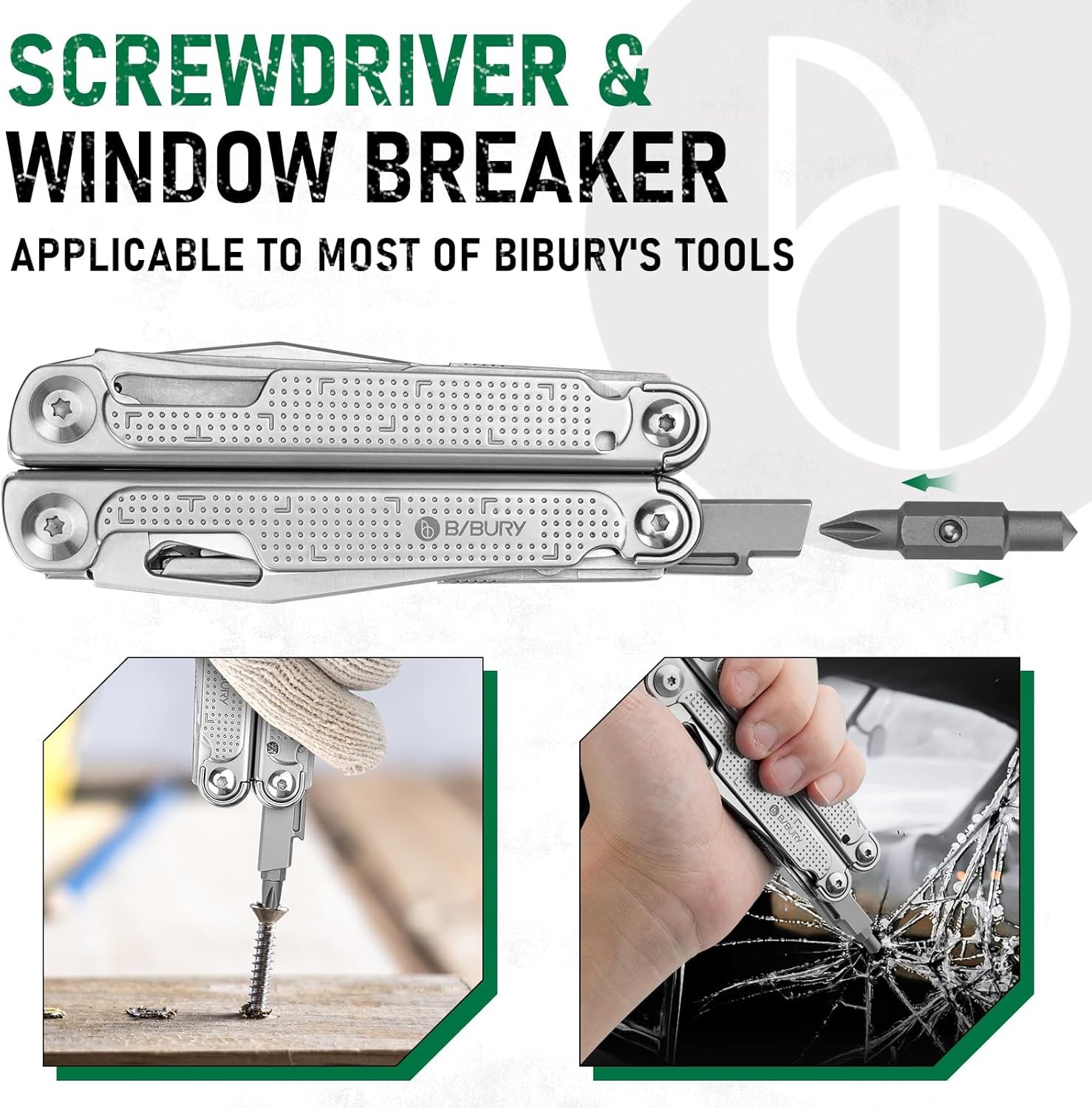 BIBURY Multitool Pliers Spare Parts Kit, Replaceable Wire Cutter, Screwdriver &