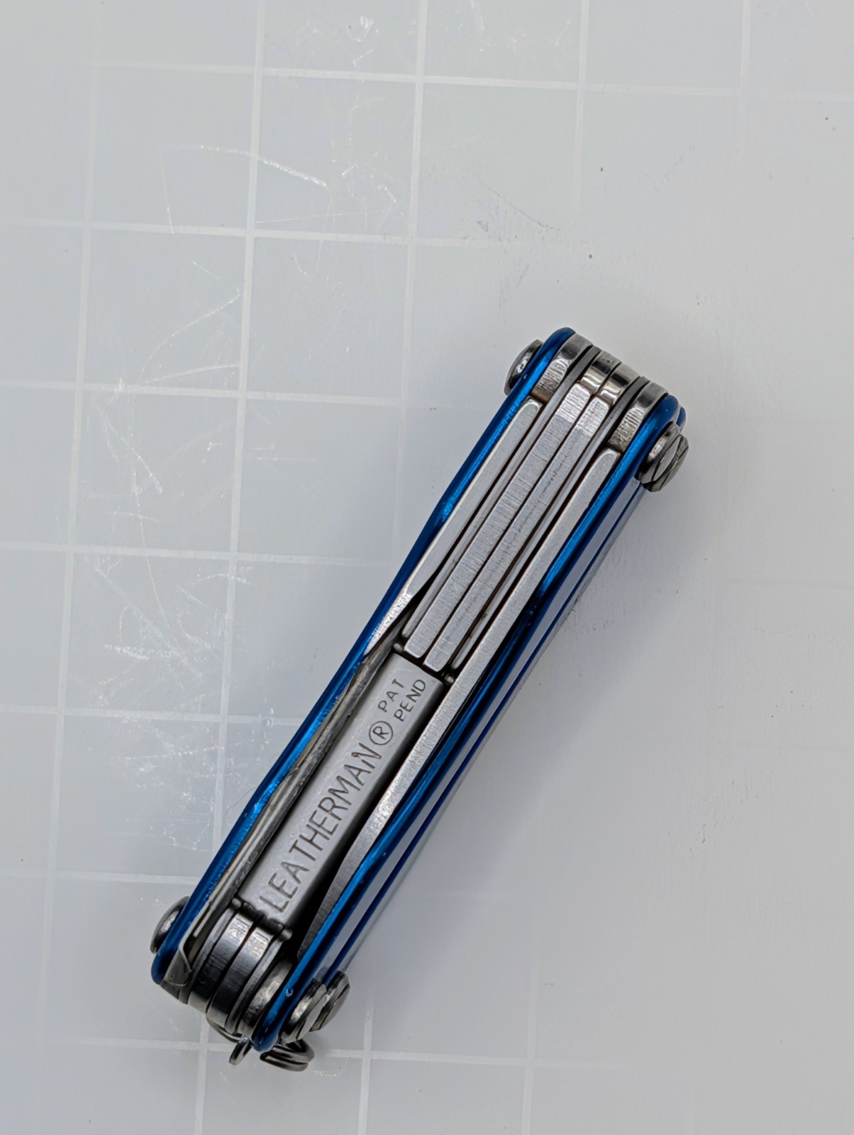 Vintage Leatherman Squirt S4 Multi-Tool, Key Ring, Retired, Blue Anodized