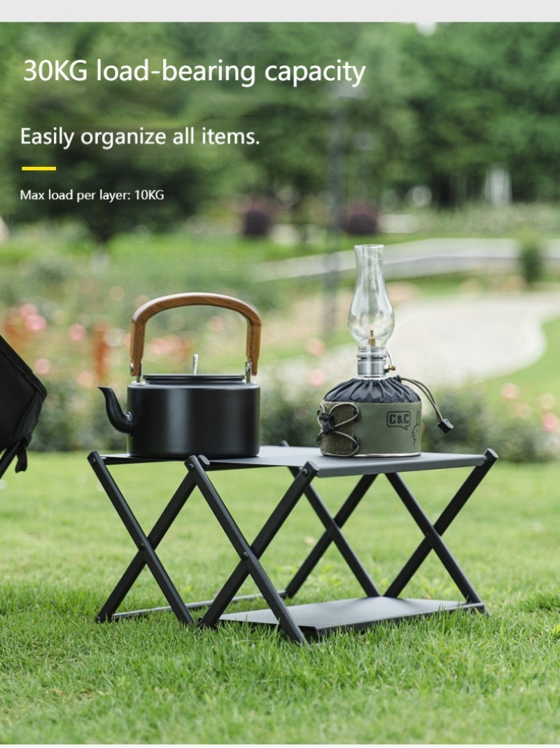 Outdoor folding storage rack multifunctional aluminum alloy small table