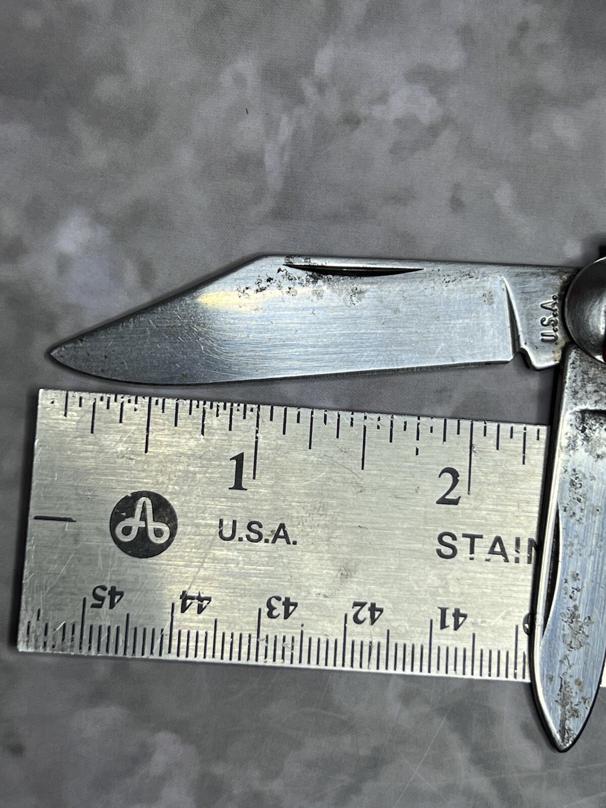 Vintage USA Made Multi Tool Pocket Tactical Camping Folding Army Knife 1719