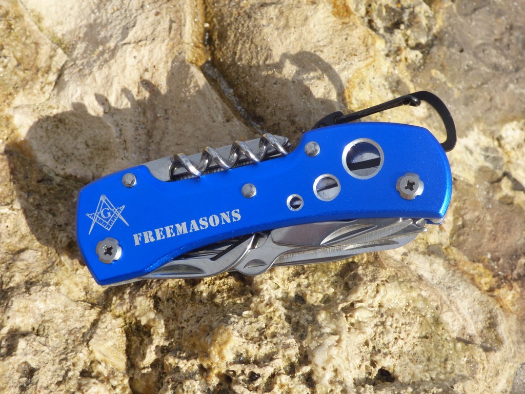 6″ Masonic Multi Function 13 in 1 Aluminum Rescue Knife – Freemasons Gift Boxed