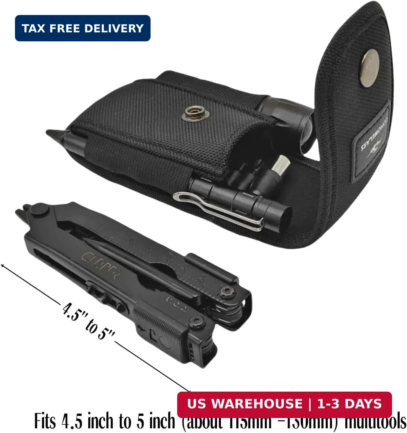 Multitool Nylon Sheath for Leatherman Gerber 4.5-5″ EDC Belt Loop Holster Pouch