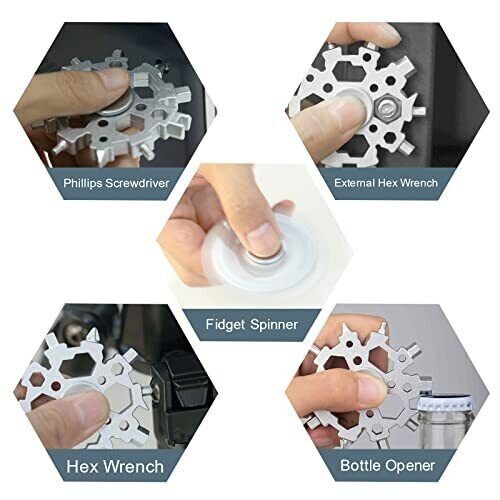 Snowflake Multitool 22 in 1 Snowflake Multi Tool with Fidget Spinners Is a Gift