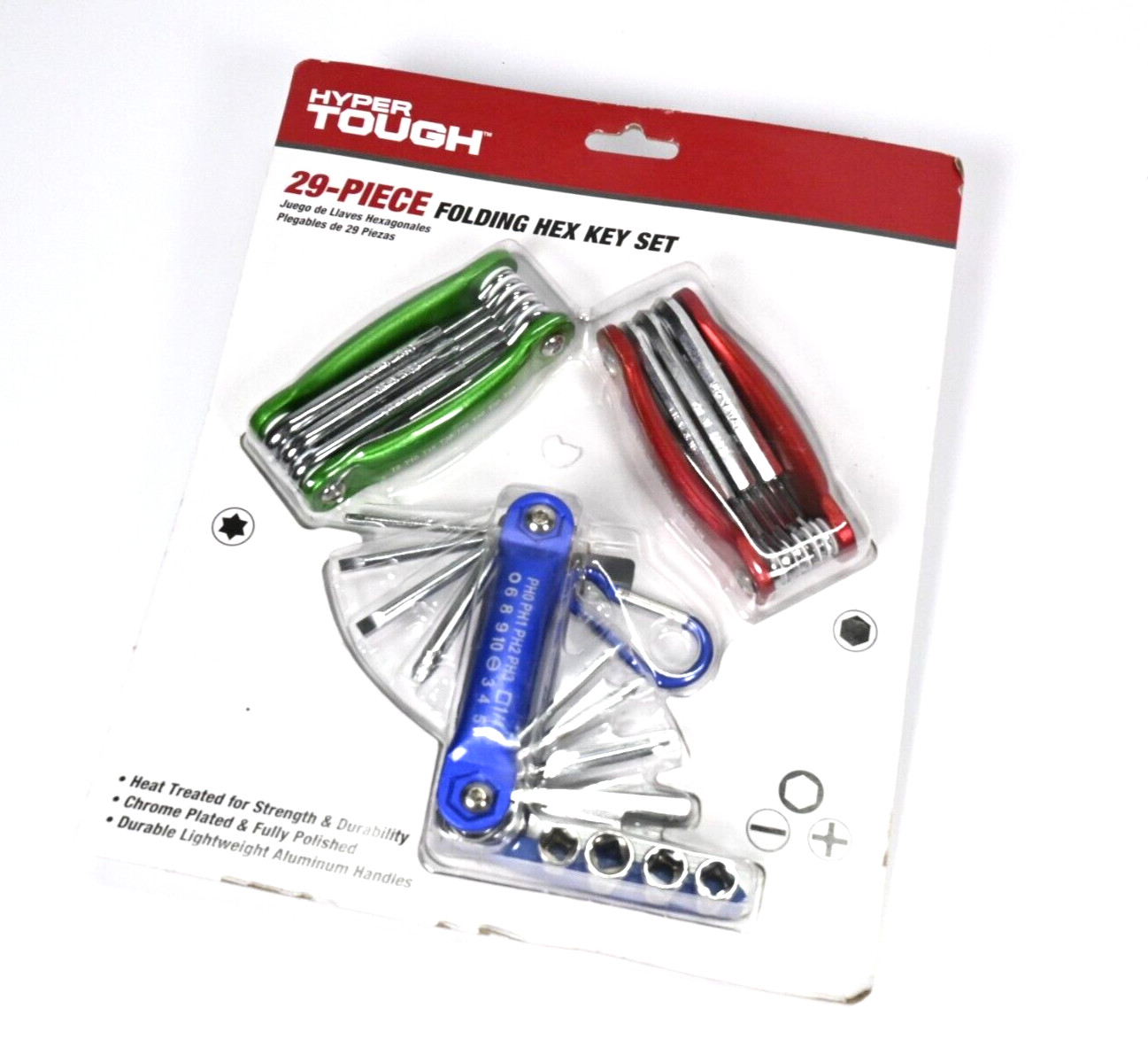 Hyper Tough 29-Piece Folding Hex Key Set, Screwdrivers, Star SAE