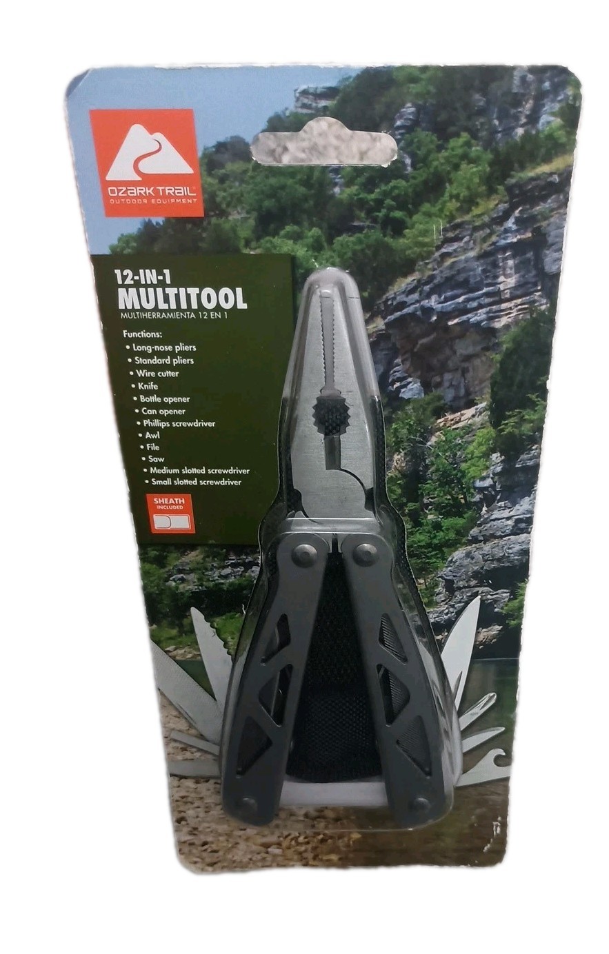 Ozark Trail MULTI-TOOL 12 In 1 Silver W/Sheath (MPN-8703) New Factory Sealed