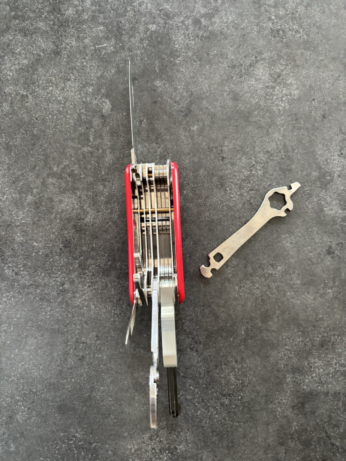 Wenger Red Stainless Bicycle Multi-Tool Knife w/ Pliers Corkscrew Openers