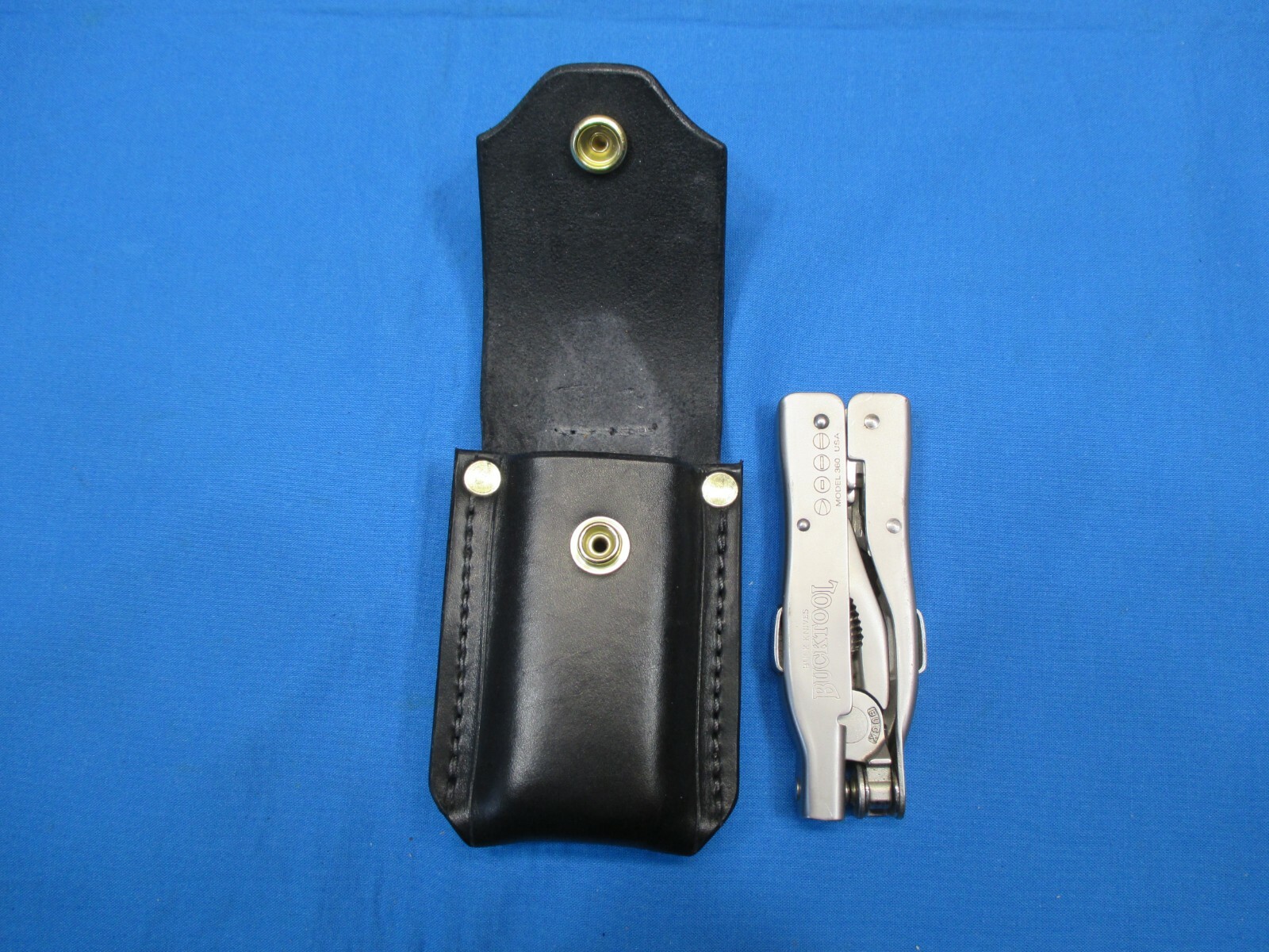 Leather Sheath for BUCKTOOL # 360 Multiplier Handmade R&L Handed, Black