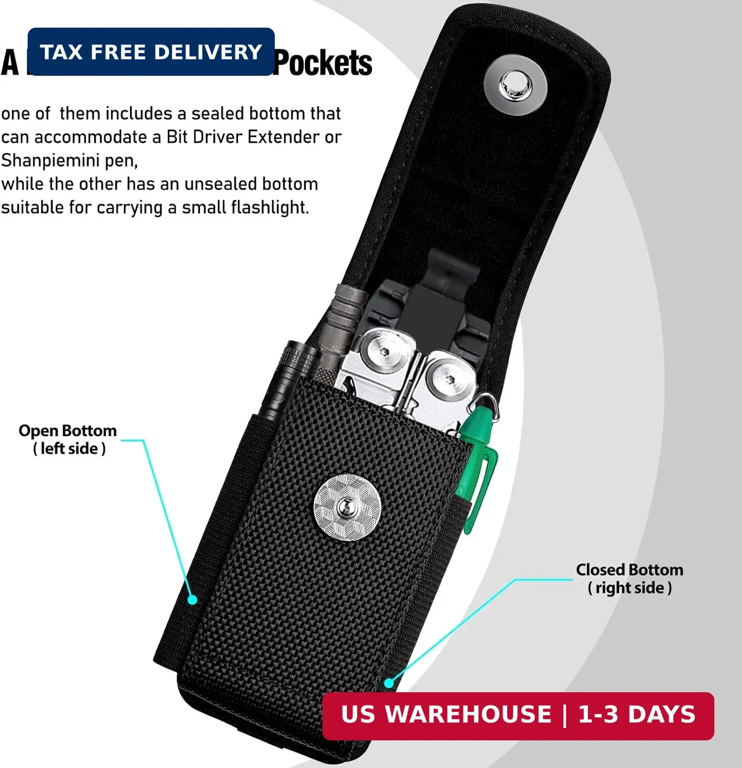 Multitool Sheath Compatible with Leatherman EDC Belt Organizer Tool Holster Pouc